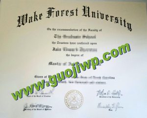 Wake Forest University fake degree certificate, buy WFU diploma